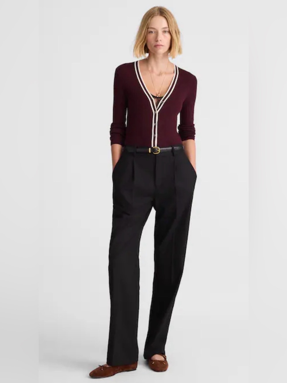 Madewell Slouchy Straight Pants in Brushed Twill Black Sz 12 NWT